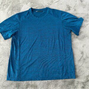 Rei Co-Op Men's Crew Neck Tee Shirt Blue LARGE Outdoor Activewear Hiking